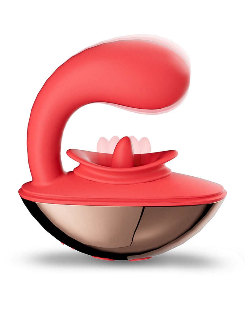 Intoyou - Rondy - Vibratore clitorideo leccante - Con controllo tramite app - Rosso-Erotiekvoordeel.nl