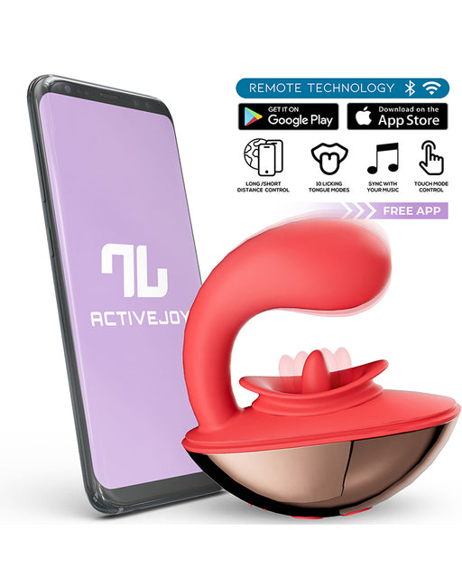 Intoyou - Rondy - Vibratore clitorideo leccante - Con controllo tramite app - Rosso-Erotiekvoordeel.nl