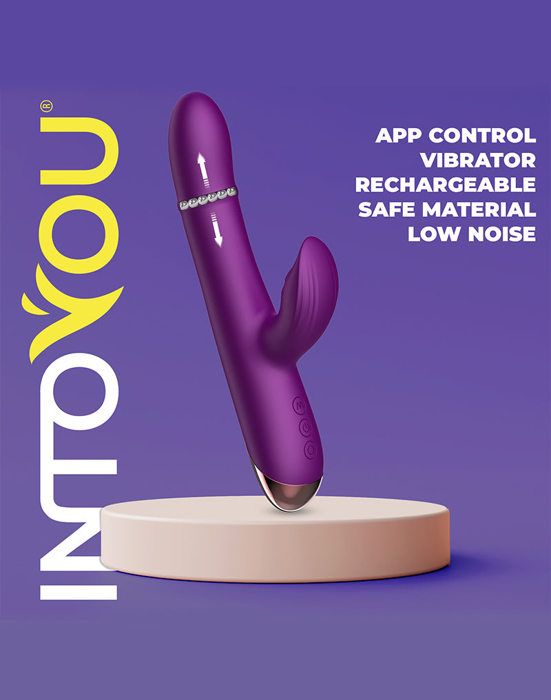 Intoyou - Sendel - Vibratore Rabbit con anello di perline mobile e controllo tramite app - Viola-Erotiekvoordeel.nl