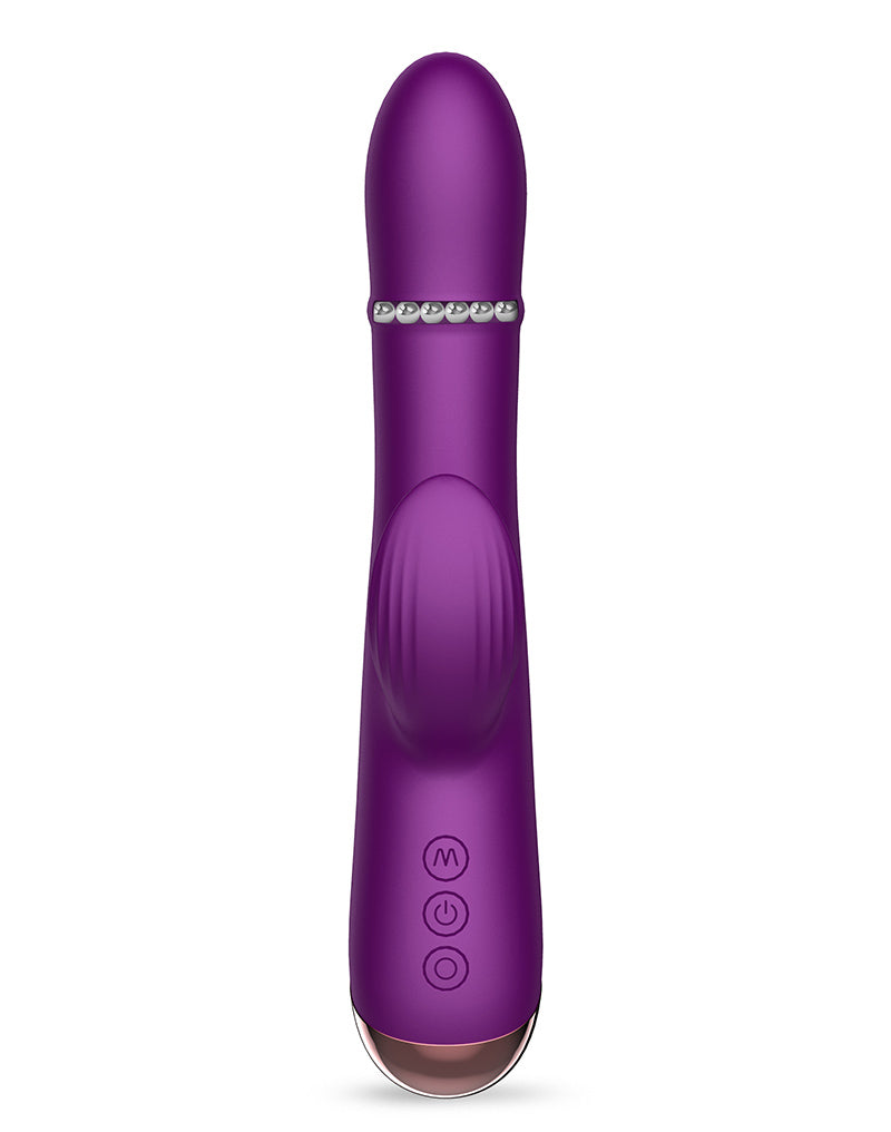 Intoyou - Sendel - Vibratore Rabbit con anello di perline mobile e controllo tramite app - Viola-Erotiekvoordeel.nl