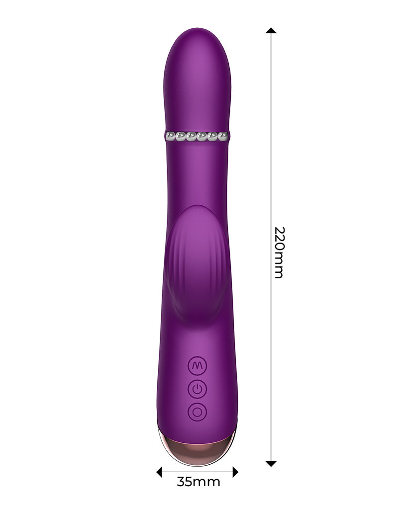 Intoyou - Sendel - Vibratore Rabbit con anello di perline mobile e controllo tramite app - Viola-Erotiekvoordeel.nl