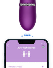 Intoyou - Sendel - Vibratore Rabbit con anello di perline mobile e controllo tramite app - Viola-Erotiekvoordeel.nl