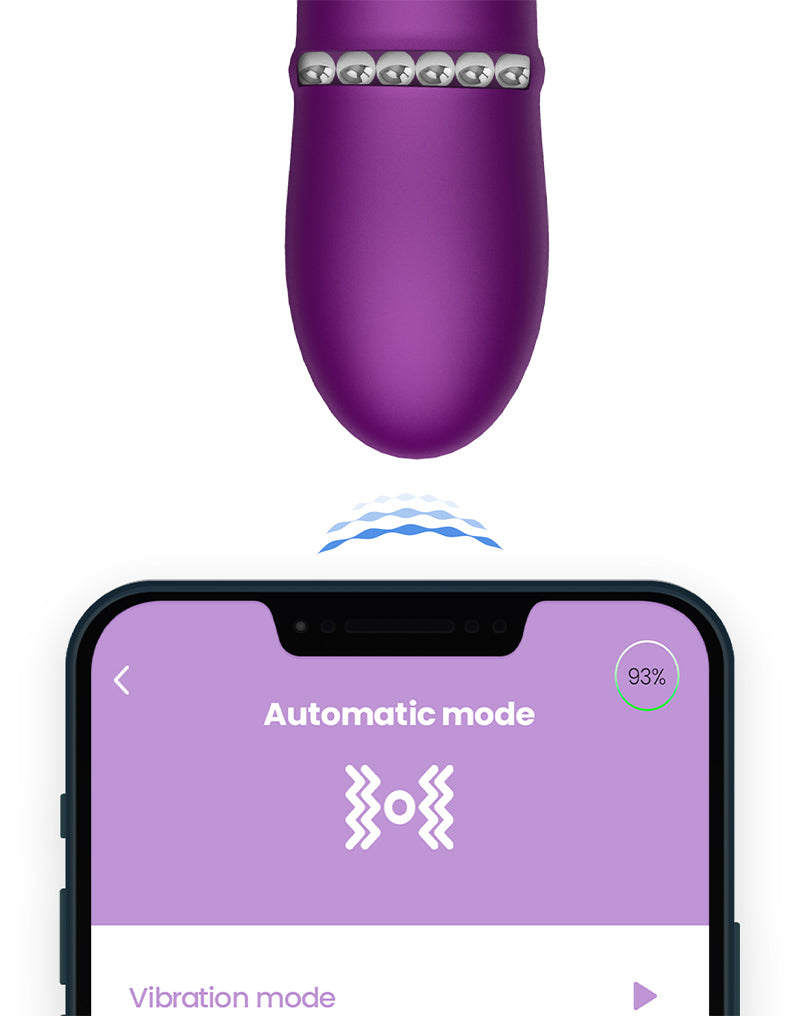 Intoyou - Sendel - Vibratore Rabbit con anello di perline mobile e controllo tramite app - Viola-Erotiekvoordeel.nl