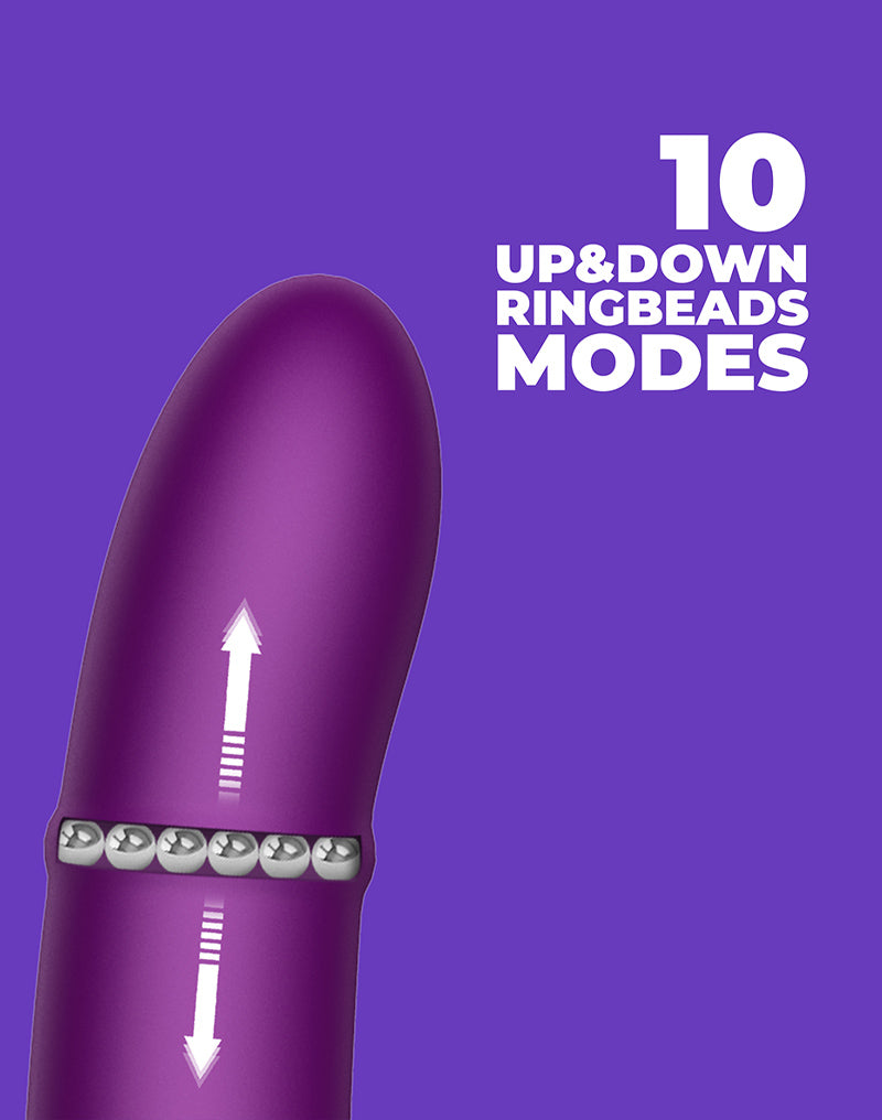 Intoyou - Sendel - Vibratore Rabbit con anello di perline mobile e controllo tramite app - Viola-Erotiekvoordeel.nl