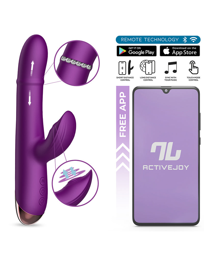 Intoyou - Sendel - Vibratore Rabbit con anello di perline mobile e controllo tramite app - Viola-Erotiekvoordeel.nl
