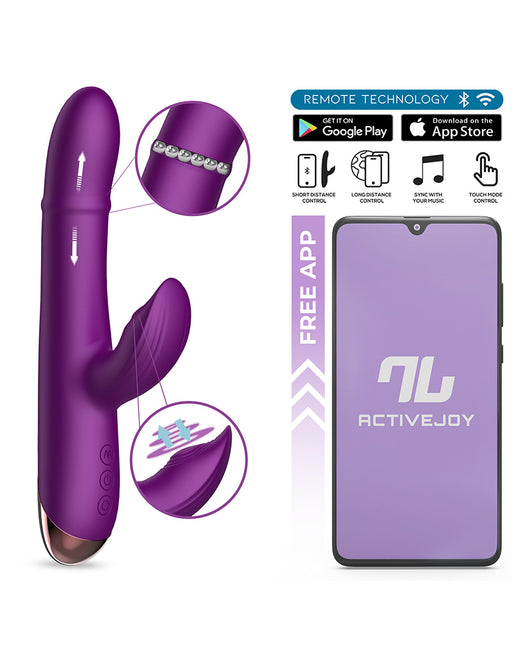 Intoyou - Sendel - Vibratore Rabbit con anello di perline mobile e controllo tramite app - Viola-Erotiekvoordeel.nl