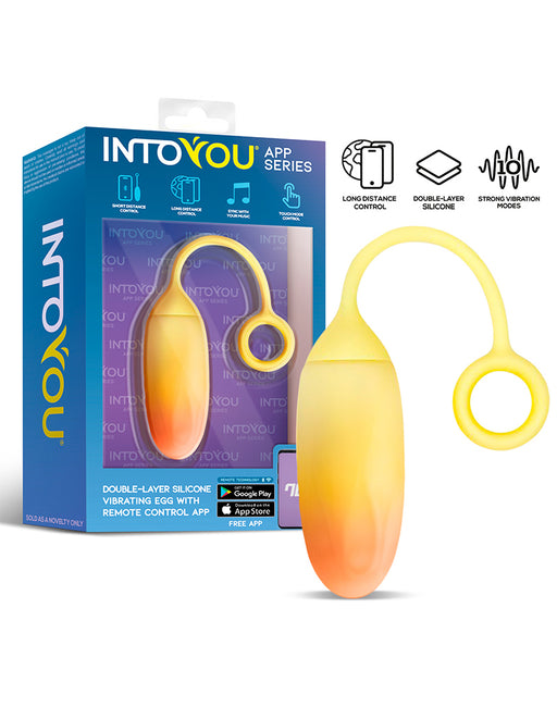 Intoyou - Uovo vibrante con controllo tramite app - Giallo/Arancione - Erotiekvoordeel.nl