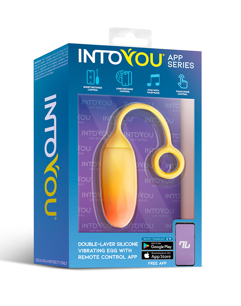 Intoyou - Uovo vibrante con controllo tramite app - Giallo/Arancione - Erotiekvoordeel.nl