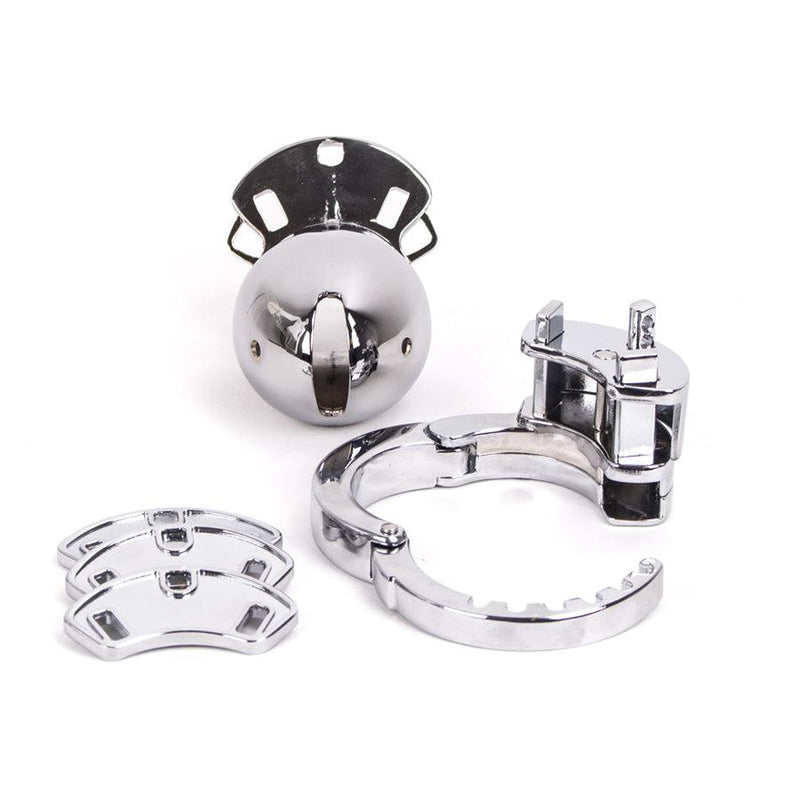 KIotos - Adjustable Stainless Steel Chastity Cage With Padlock-Erotiekvoordeel.nl