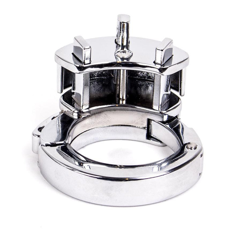 KIotos - Adjustable Stainless Steel Chastity Cage With Padlock-Erotiekvoordeel.nl