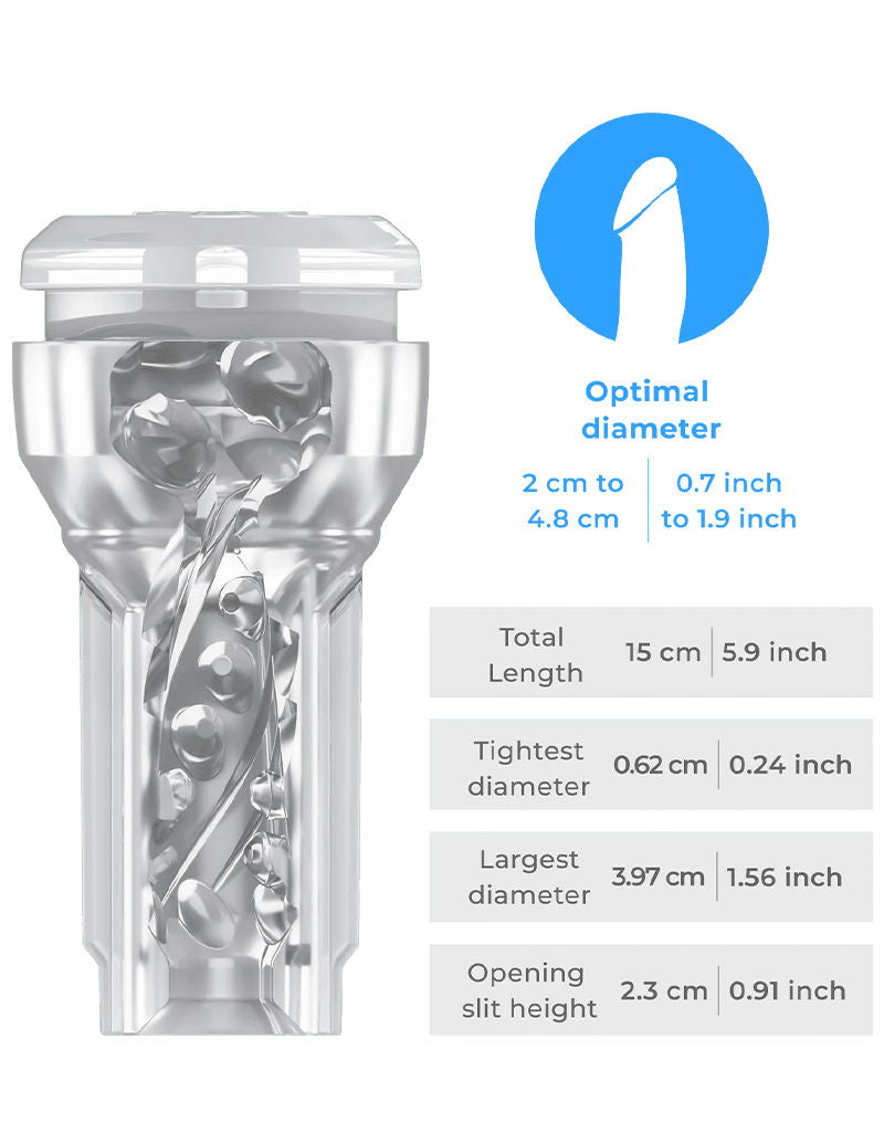 Kiiroo - Feel Pocket Stroker Crystal and Powerblow Combo - Black/Transparent-Erotiekvoordeel.nl