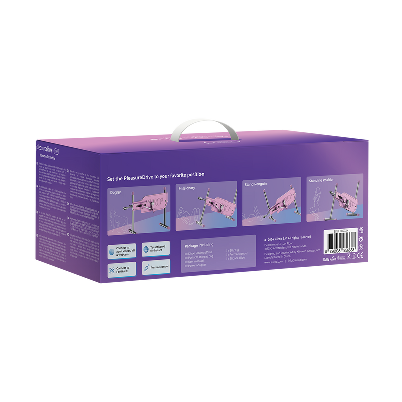 Kiiroo - PleasureDrive - Macchina del sesso interattiva con webcam - Rosa-Erotiekvoordeel.nl