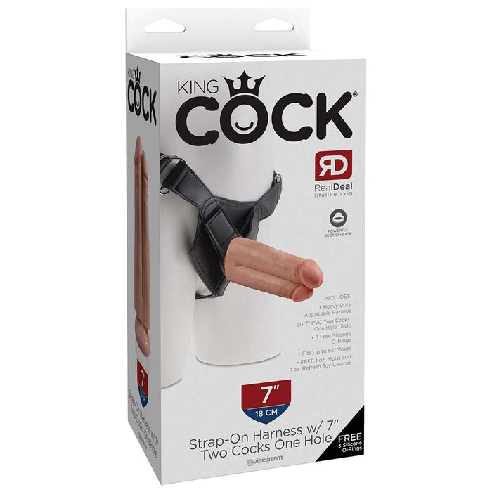 King Cock - Strap-on Harness Two Cocks One Hole 22.85 cm. [-Erotiekvoordeel.nl