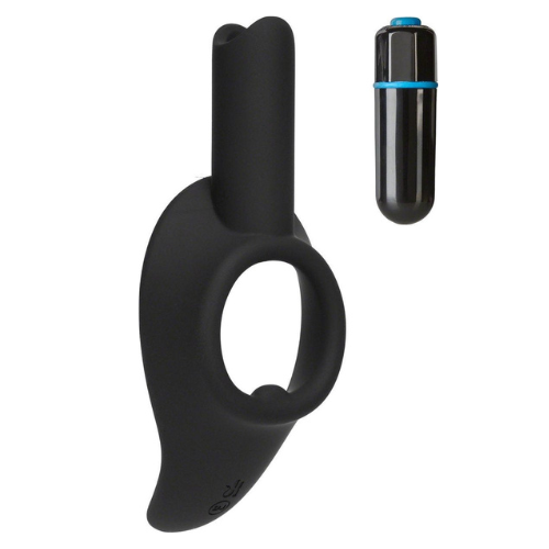 Kink by Doc Johnson - Cock Jock - Anello fallico vibrante in silicone - Diametro 38 mm - Nero - Erotiekvoordeel.nl
