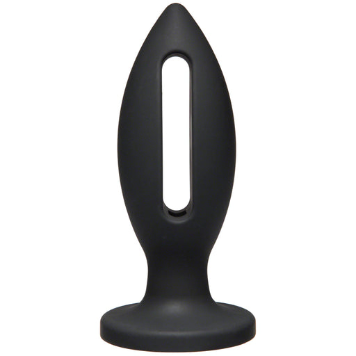 Kink by Doc Johnson - Lube Luge - Premium Siliconen Plug met Gat voor Glijmiddel - 13 cm - Zwart-Erotiekvoordeel.nl