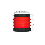 Kiotos - 2-in-1 Silicone Cock Ring & Ball Stretcher - Red/Black-Erotiekvoordeel.nl
