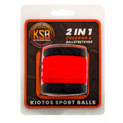 Kiotos - 2-in-1 Silicone Cock Ring & Ball Stretcher - Red/Black-Erotiekvoordeel.nl