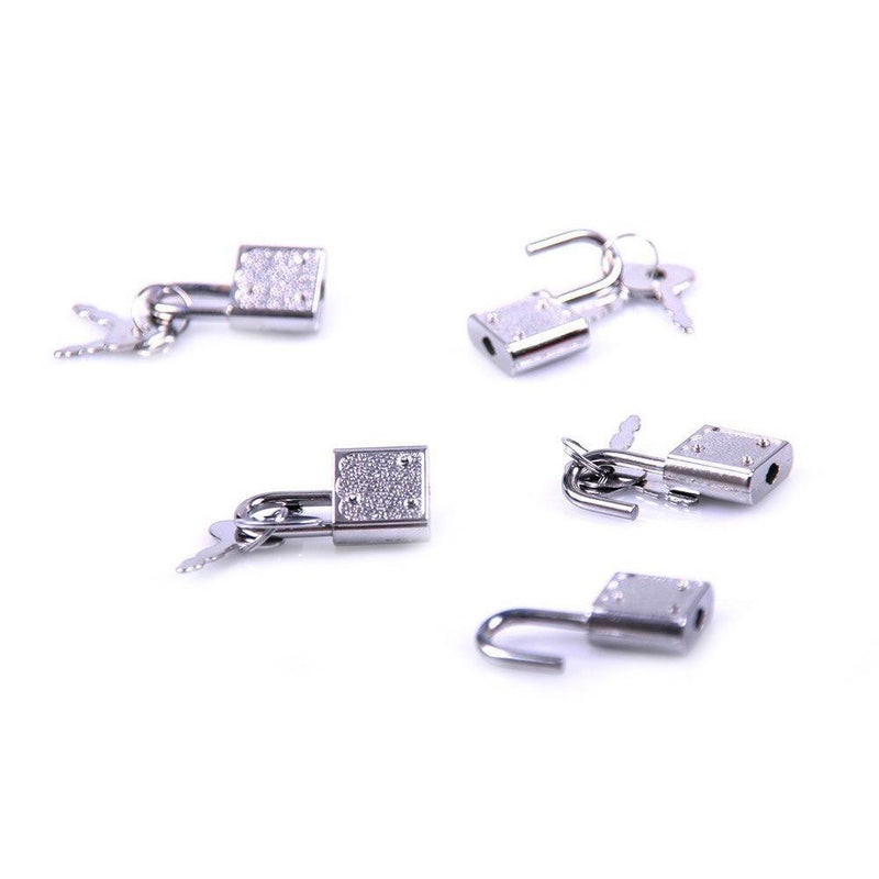 Kiotos - 5 Hangslotjes - Inclusief Sleutels - Voor Bondage en BDSM - Zilver-Erotiekvoordeel.nl