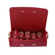 Kiotos - Kit BDSM Fancy da 5 articoli - Borsa di lusso con 5 diversi articoli BDSM - Pelle PU (vegana) - Disponibile in Rosso, rosa e nero - Erotiekvoordeel.nl
