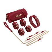 Kiotos - Kit BDSM Fancy da 5 articoli - Borsa di lusso con 5 diversi articoli BDSM - Pelle PU (vegana) - Disponibile in Rosso, rosa e nero - Erotiekvoordeel.nl