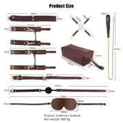 Kiotos - Kit BDSM Fancy da 9 articoli - Borsa di lusso con 9 diversi articoli BDSM - Marrone-Erotiekvoordeel.nl