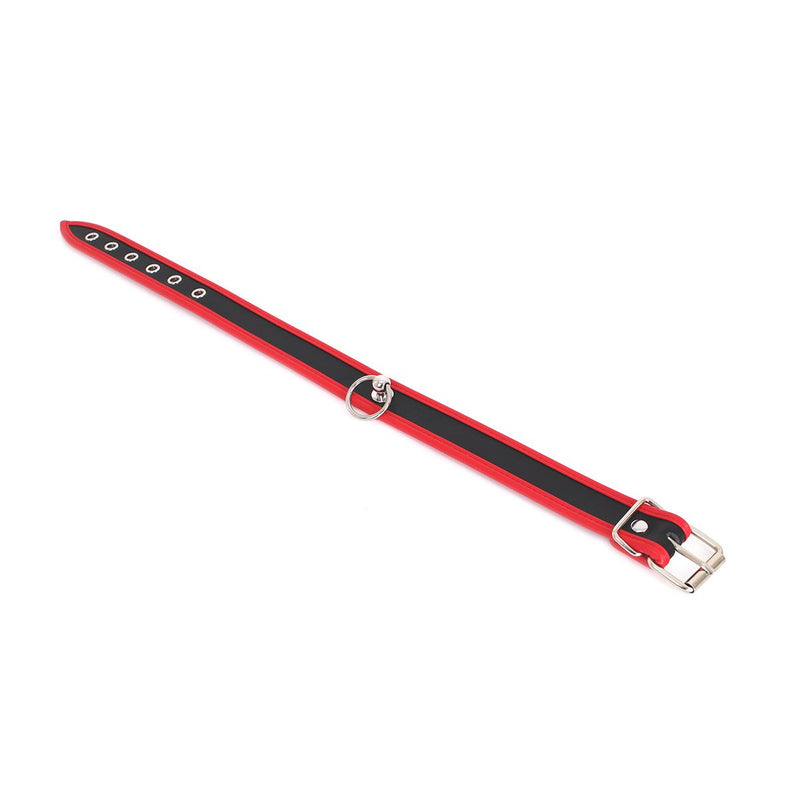 Kiotos - Budget Collar - PU Leather - Red/Black-Erotiekvoordeel.nl