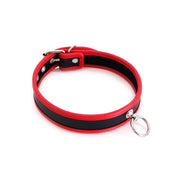 Kiotos - Budget Collar - PU Leather - Red/Black-Erotiekvoordeel.nl