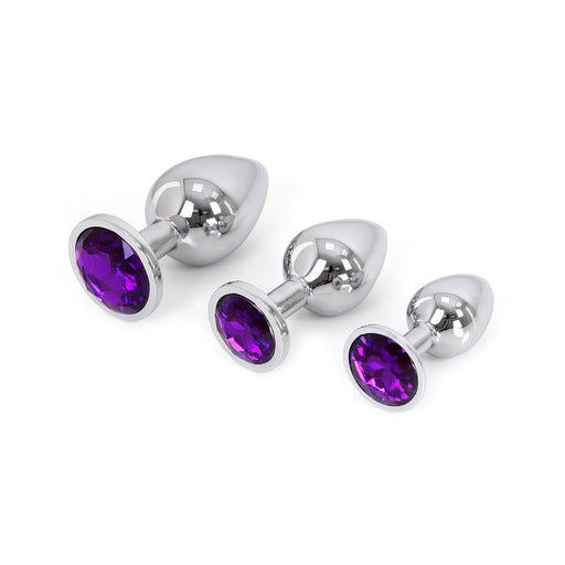 Kiotos - Aluminum Butt Plug - Lightweight - Purple Decorative Stone-Erotiekvoordeel.nl