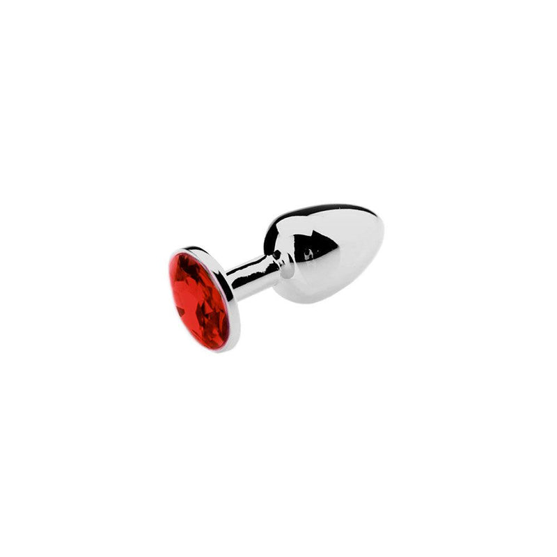Plug anal en aluminium avec cristal rouge - Small - Erotiekvoordeel.nl