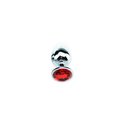 Plug anal en aluminium avec cristal rouge - Small-Erotiekvoordeel.nl