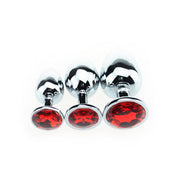 Plug anal en aluminium avec cristal rouge - Small-Erotiekvoordeel.nl