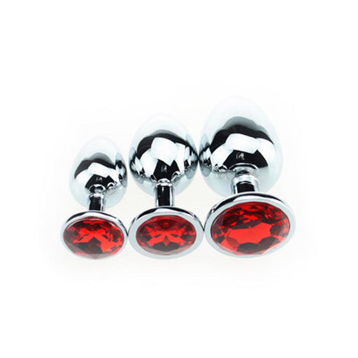 Aluminum Butt Plug with Red Crystal - Small - Erotiekvoordeel.nl