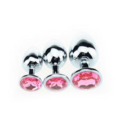 Kiotos - Plug anale in alluminio - Con cristallo rosa - Erotiekvoordeel.nl