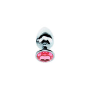 Kiotos - Plug anale in alluminio - Con cristallo rosa - Erotiekvoordeel.nl