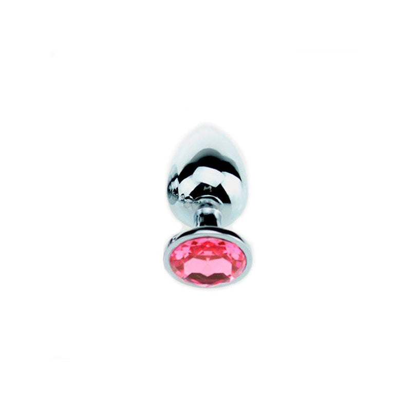 Kiotos - Plug anale in alluminio - Con cristallo rosa - Erotiekvoordeel.nl