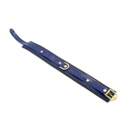 Kiotos - Collar Leder - Blauw/Zwart - Gouden Hardware-Erotiekvoordeel.nl