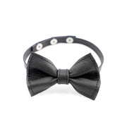 Kiotos - Collar con lazo de mariposa de cuero - Your Servant - Negro-Erotiekvoordeel.nl