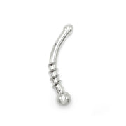 Kiotos - Curve Steel Dildo Twisted - Dildo con nervature - RVS-Erotiekvoordeel.nl