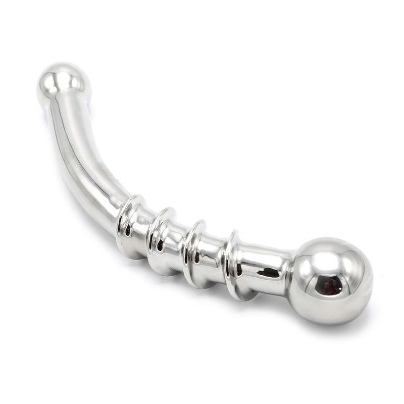 Kiotos - Curve Steel Dildo Twisted - Dildo con nervature - RVS-Erotiekvoordeel.nl