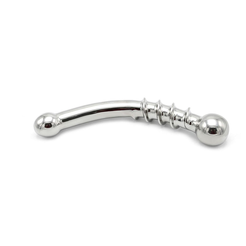 Kiotos - Curve Steel Dildo Twisted - Dildo con nervature - Acciaio inossidabile - Erotiekvoordeel.nl