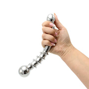 Kiotos - Curve Steel Dildo Twisted - Dildo con nervature - Acciaio inossidabile - Erotiekvoordeel.nl