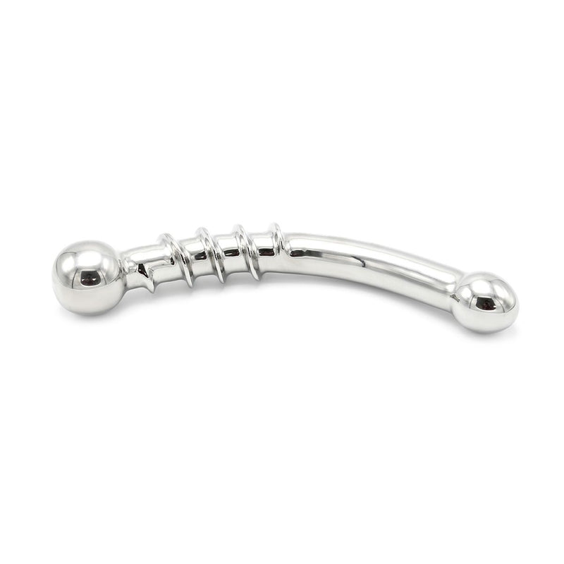Kiotos - Curve Steel Dildo Twisted - Dildo con nervature - RVS-Erotiekvoordeel.nl