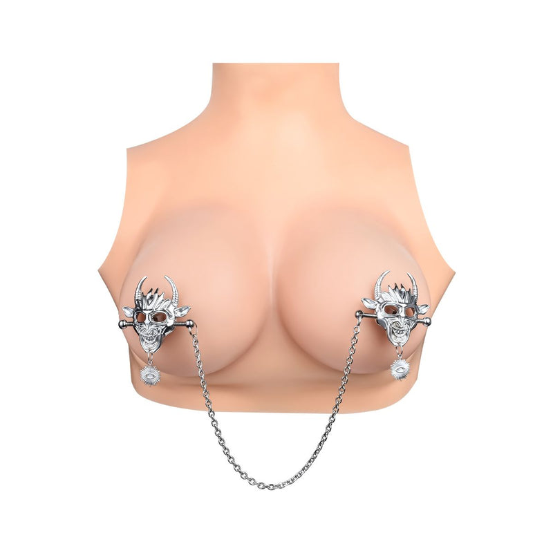 Kiotos - Masque démoniaque avec pendentif - Pinces à tétons avec chaîne - Erotiekvoordeel.nl
