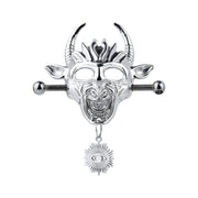 Kiotos - Masque démoniaque avec pendentif - Pinces à tétons avec chaîne - Erotiekvoordeel.nl