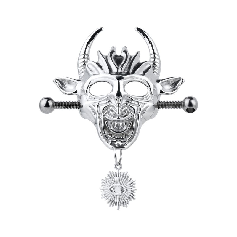 Kiotos - Masque démoniaque avec pendentif - Pinces à tétons avec chaîne - Erotiekvoordeel.nl