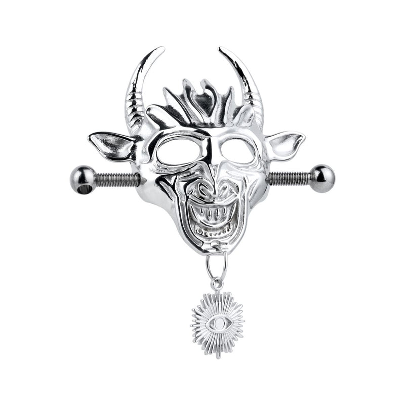 Kiotos - Masque démoniaque avec pendentif - Pinces à tétons avec chaîne - Erotiekvoordeel.nl