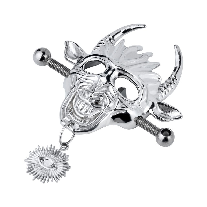 Kiotos - Masque démoniaque avec pendentif - Pinces à tétons avec chaîne - Erotiekvoordeel.nl