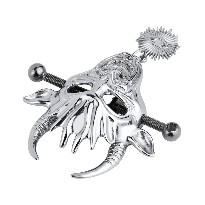 Kiotos - Masque démoniaque avec pendentif - Pinces à tétons avec chaîne - Erotiekvoordeel.nl