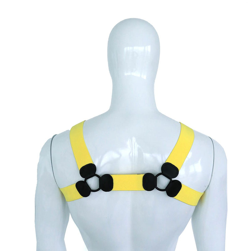 Kiotos - Arnés elástico para el pecho - Arnés - Body de tiras - Amarillo-Erotiekvoordeel.nl