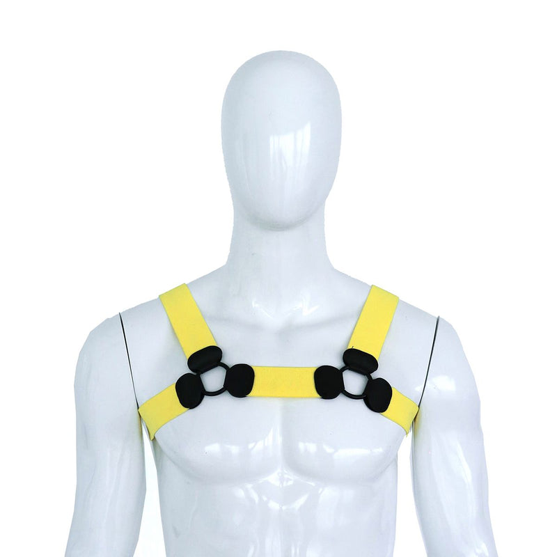 Kiotos - Arnés elástico - Arnés - Body de tiras - Amarillo-Erotiekvoordeel.nl